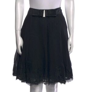 Valentino Spa Layered Silk Knee-Length Skirt Black size 8 M/L GORGEOUS